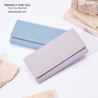 perfect for you wallet women's long PU simple fashion accordion large capacity clutch wallet 