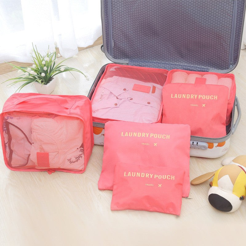 Travel storage six-piece storage bag clothing storage 6-piece storage bag factory small quantity LOGO production 