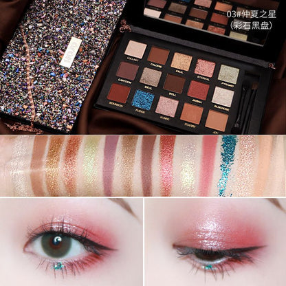 Makeup HOJO8045 dazzling chain eyeshadow palette 15 colors matte color non-slip eyeshadow wholesale 