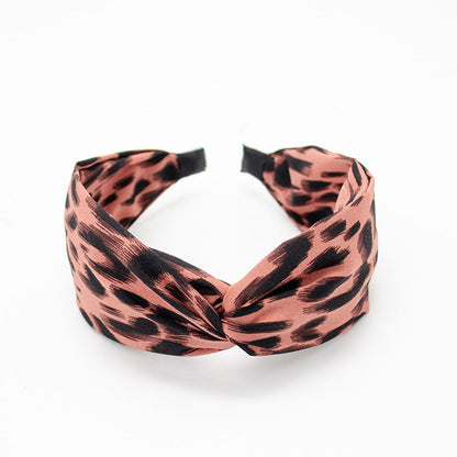 Amazon new style headband women European and American cross knot head buckle leopard spot retro headband hair cave women wholesale