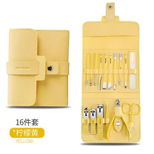 16-piece nail trimming tool set for exfoliating, stainless steel manicure, trimming nail tools, nail clippers