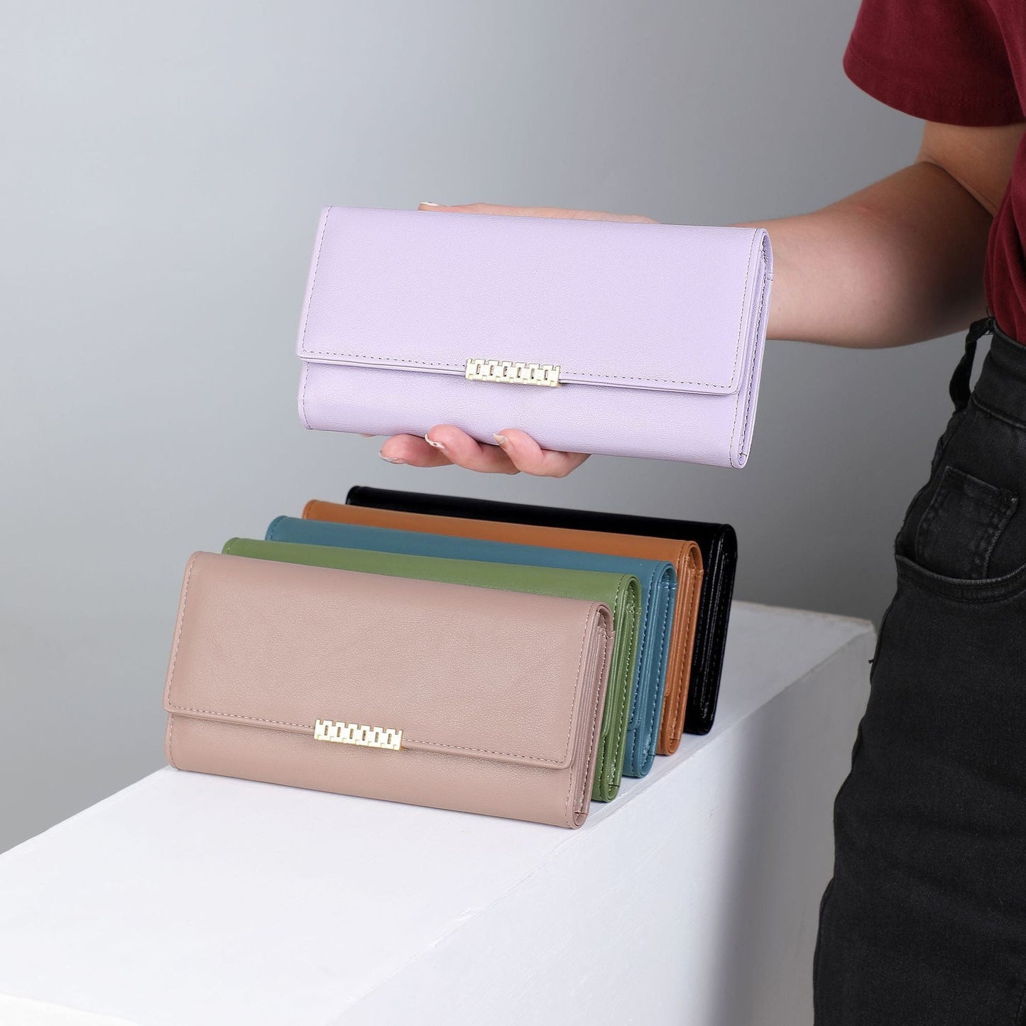 Perfect For You New Wallet Women's Trifold Long Multi-card Clutch Korean Style Fashion Wallet 