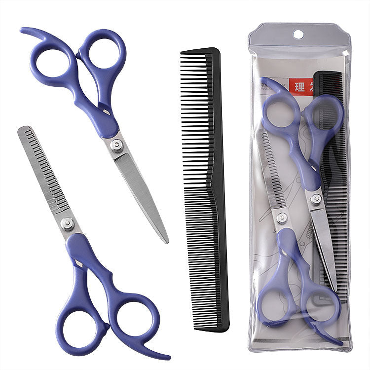 Children's stainless steel hairdressing special pet scissors full set of tooth scissors flat scissors hairdressing tools barber scissors set