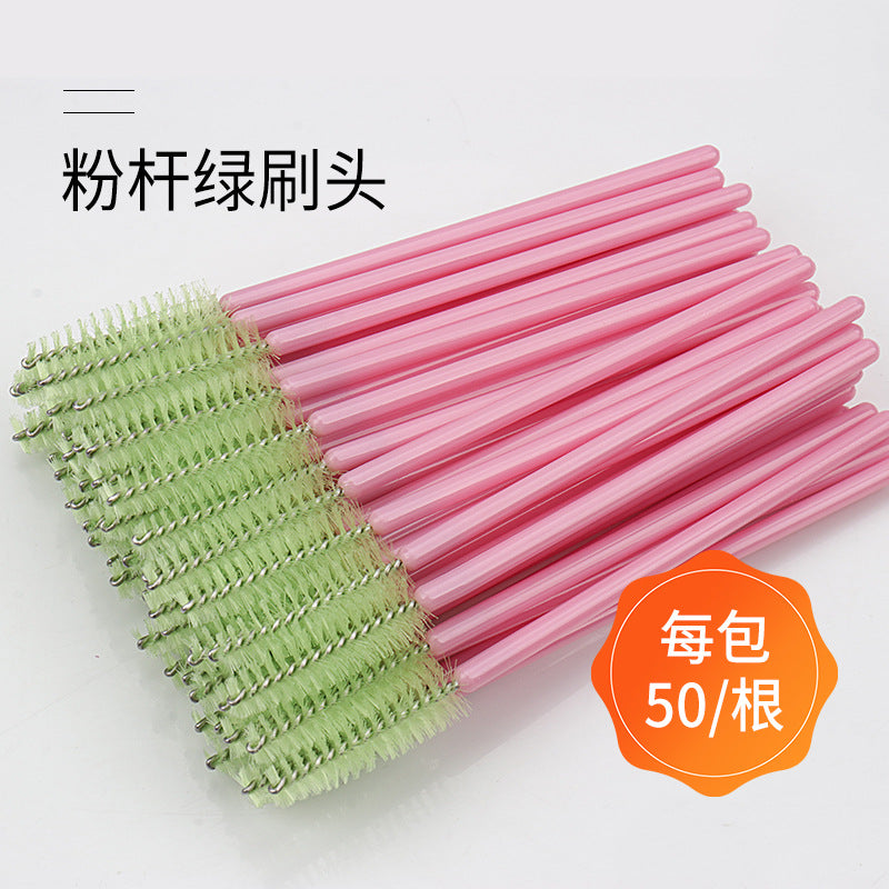 Disposable portable nylon eyelash brush eyelash curling comb powder rod rose red rod makeup brush eyebrow comb