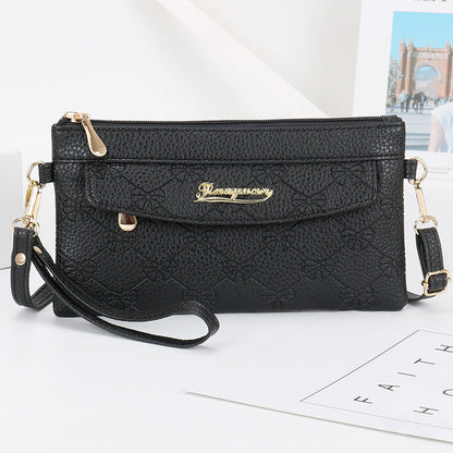 Genuine leather texture women's bag new style shoulder bag fashion messenger bag women's handbag Korean version mobile phone bag women's small square bag 