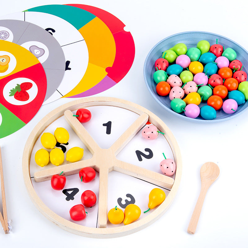 Children's wooden simulation house fruit classification plate fruit game early education kindergarten educational toys