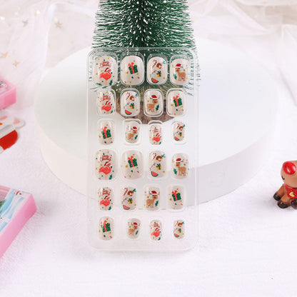 Children's nail stickers baby toddler boys and girls cartoon princess nail stickers jelly glue Christmas wear nails 