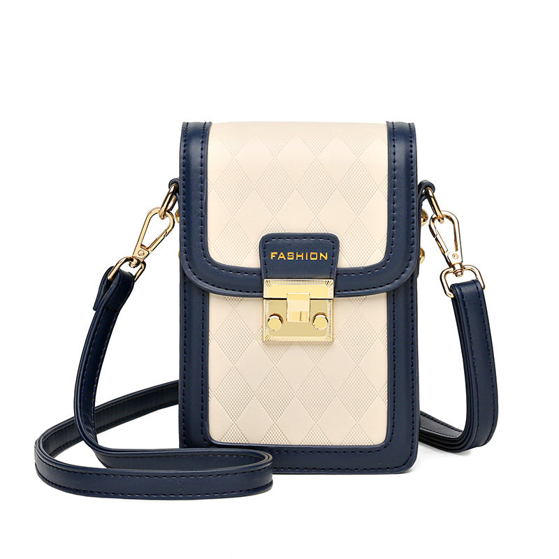 Bags 2024 new Korean style fashionable simple shoulder bag soft leather multi-layer middle-aged ladies one-shoulder crossbody mobile phone bag 