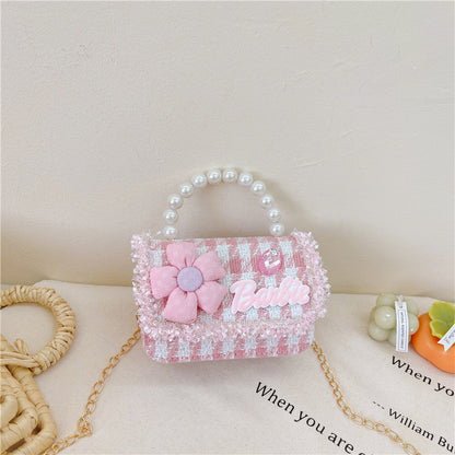 New Children's Shoulder Bag Cute Princess Coin Purse Little Girl Pearl Handbag Children's Crossbody Bag Wholesale