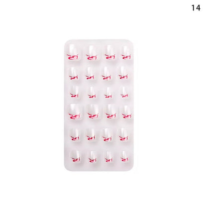 New children's nail tips 24 pieces cute children's nail tips butterfly love back adhesive wearable nail tips patch nail tips