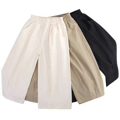 Children's summer cotton pants boys and girls anti-mosquito bloomers thin wide-leg pants pure cotton leggings fat loose