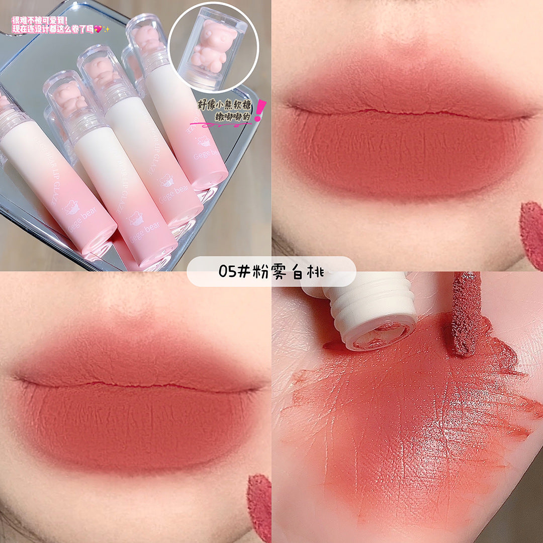 Gege bear ក្រែមលាបមាត់ Velvet Matte ងាយស្រួលលាបពណ៌ ធ្វើអោយស្បែកស មិនស្ងួតបបូរមាត់