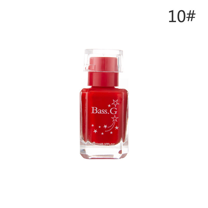 BK whitening high gloss long-lasting odorless nail polish healthy pure color student color water-based peelable nail polish 