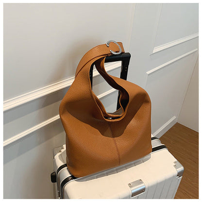 Cross-border casual soft surface large capacity bag for women 2024 new fashion one-shoulder underarm bag two-piece bucket bag 