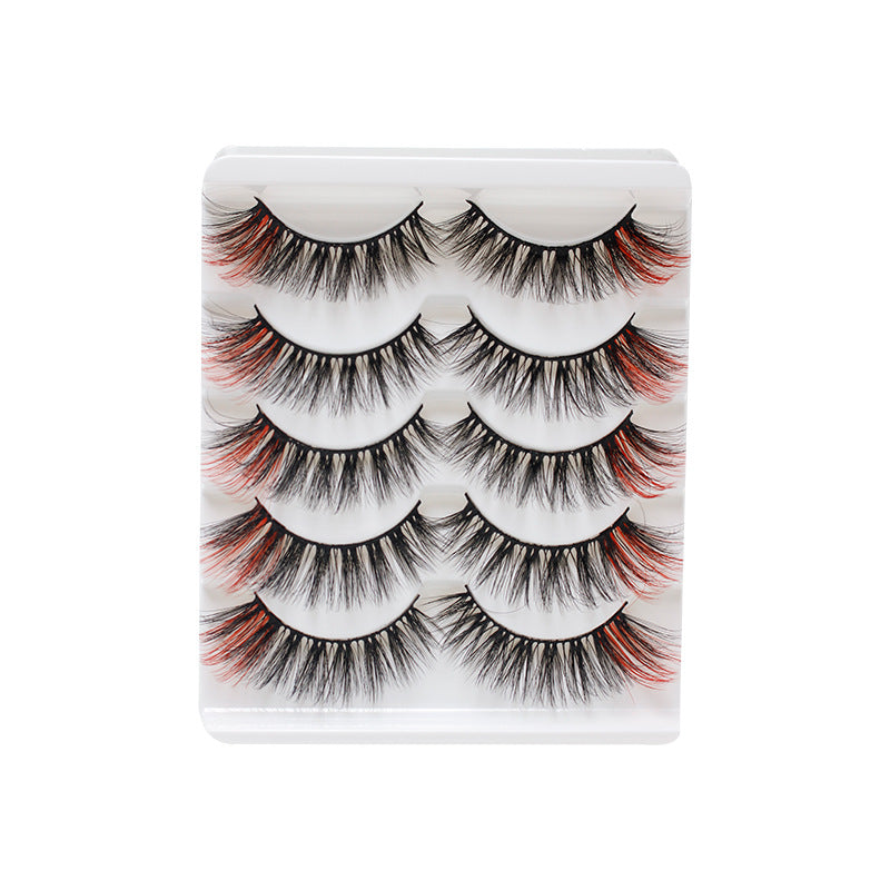 DINGSEN cross-border source factory 5 pairs of 5D color false eyelashes set three-dimensional curling versatile mixed eyelashes