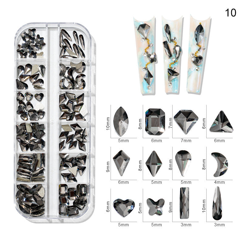 New nail art special-shaped diamond fantasy special-shaped flat bottom nail art diamond glass diamond jewelry nail stickers sequins accessories wholesale