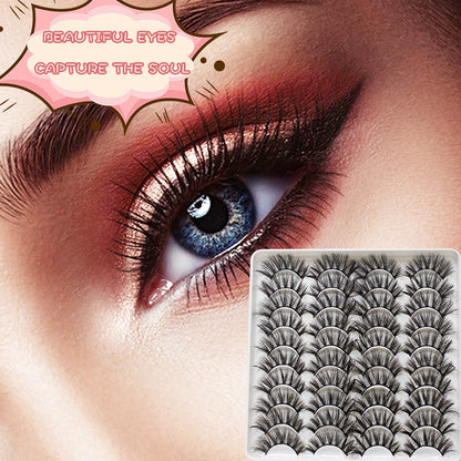 DINGSEN false eyelashes factory cross-border stable supply 20 pairs of eyelashes naturally curled thick three-dimensional eyelashes DD