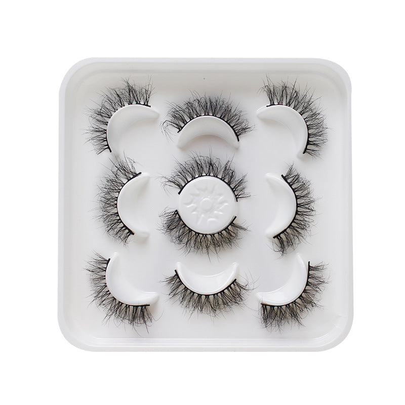 Dingsen false eyelashes factory cross-border stable supply fried hair a total of 5 pairs of messy thick eyelashes