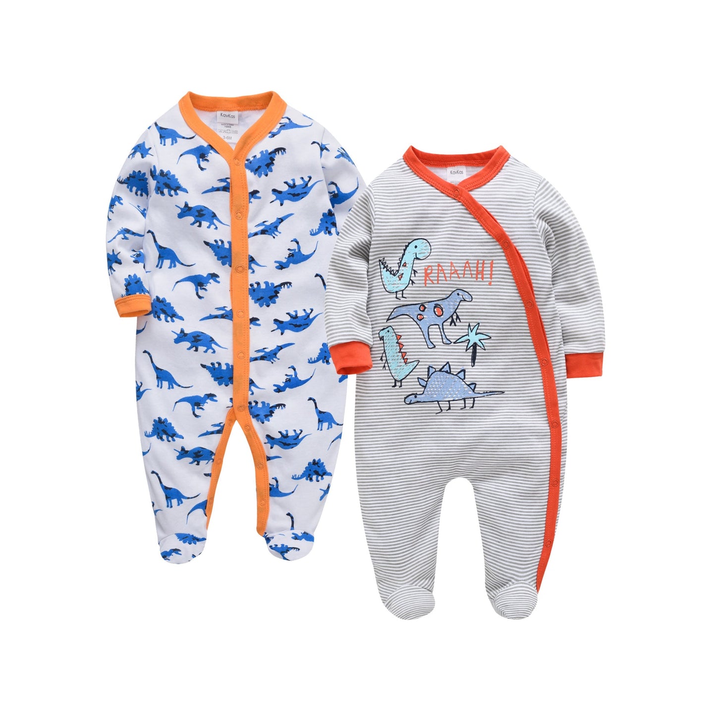 Manufacturers long sleeve baby clothes 2 pieces spring cotton boy infant jumpsuit foot cover jumpsuit cross-border 