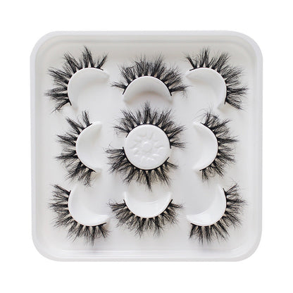 Dingsen false eyelashes factory cross-border stable supply fried hair a total of 5 pairs of messy thick eyelashes