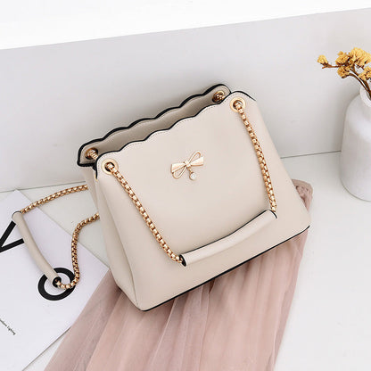 Small bag women 2024 autumn and winter new bow handbag Korean style simple casual fashion shoulder messenger bag 