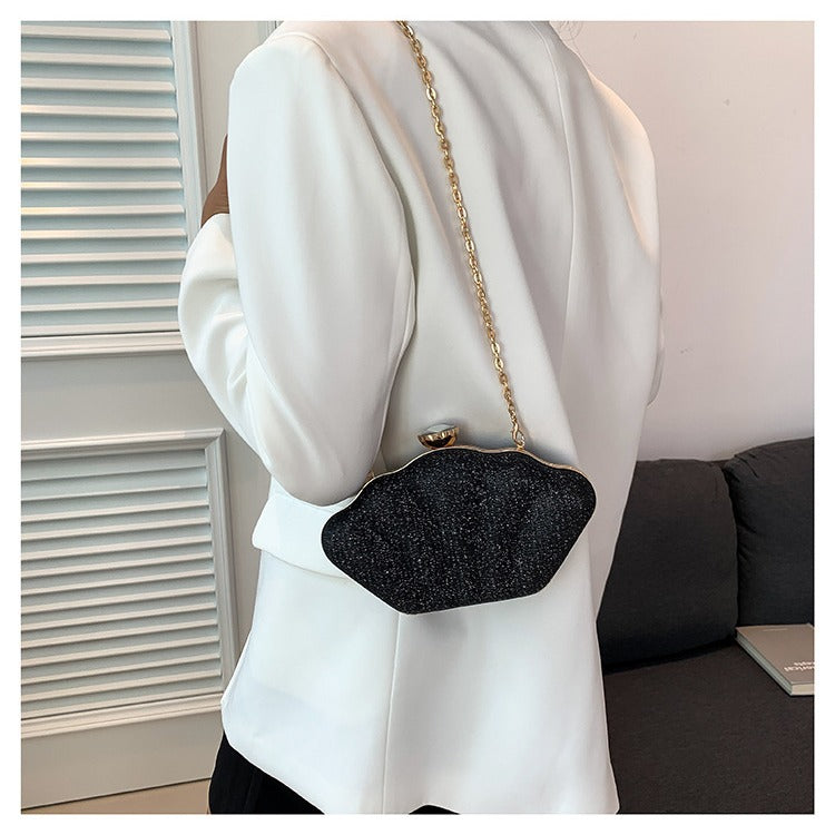 Cross-border new shell evening bag European and American ladies' crossbody bag diamond banquet fashion clutch bag dress evening bag 