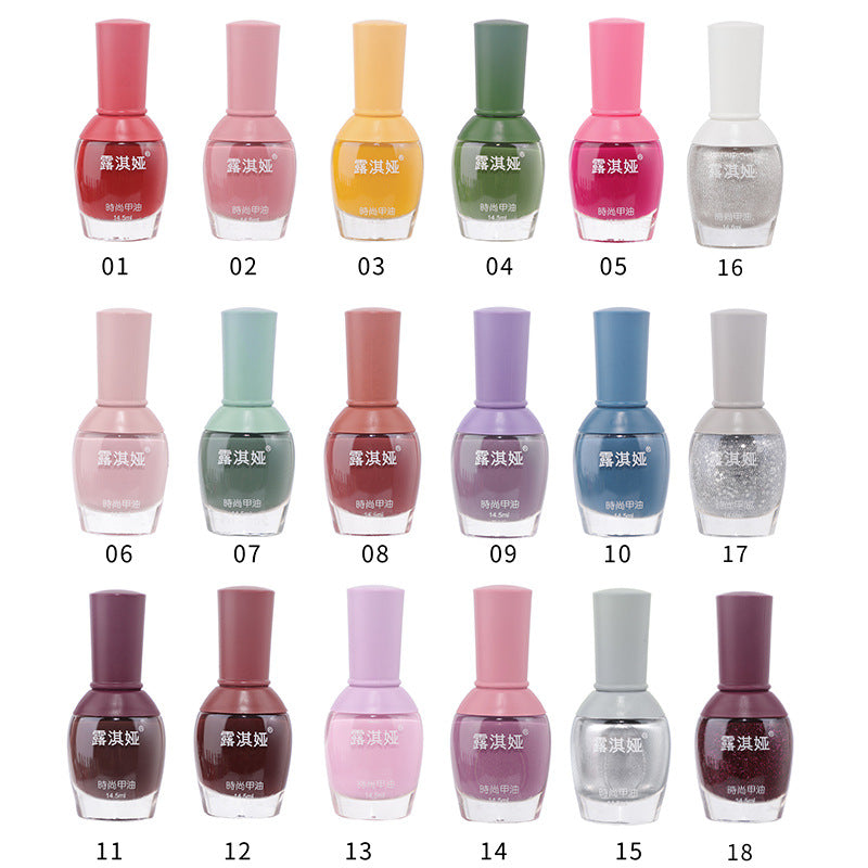 Manufacturer's supply Bei Shijie big belly bottle fashion long-lasting oily nail polish no baking autumn and winter color 14.5ml