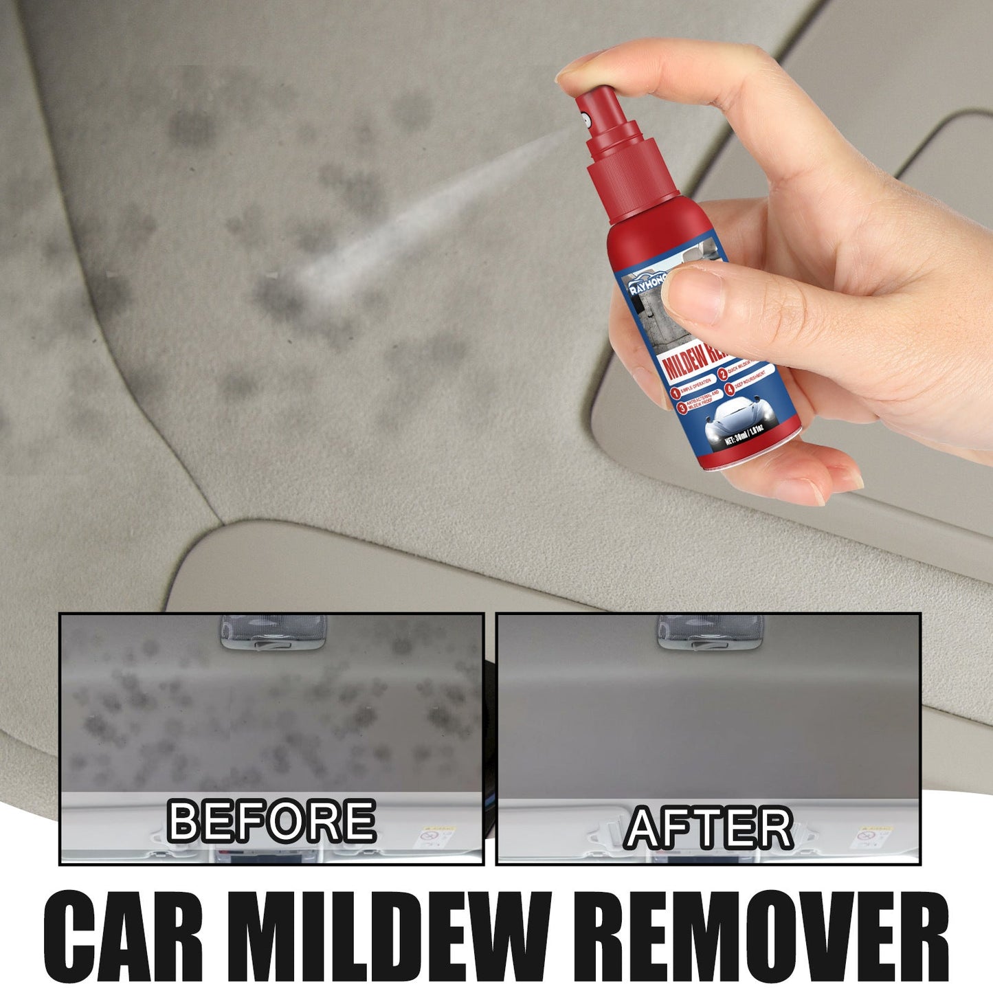 Rayhong car mildew remover cleaning and maintenance car interior mildew seat foot mat ceiling mildew remover spray 