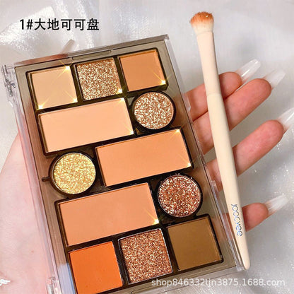 Misslara twelve-color eyeshadow matte pearlescent earth color student party beginner eyeshadow palette factory with pen