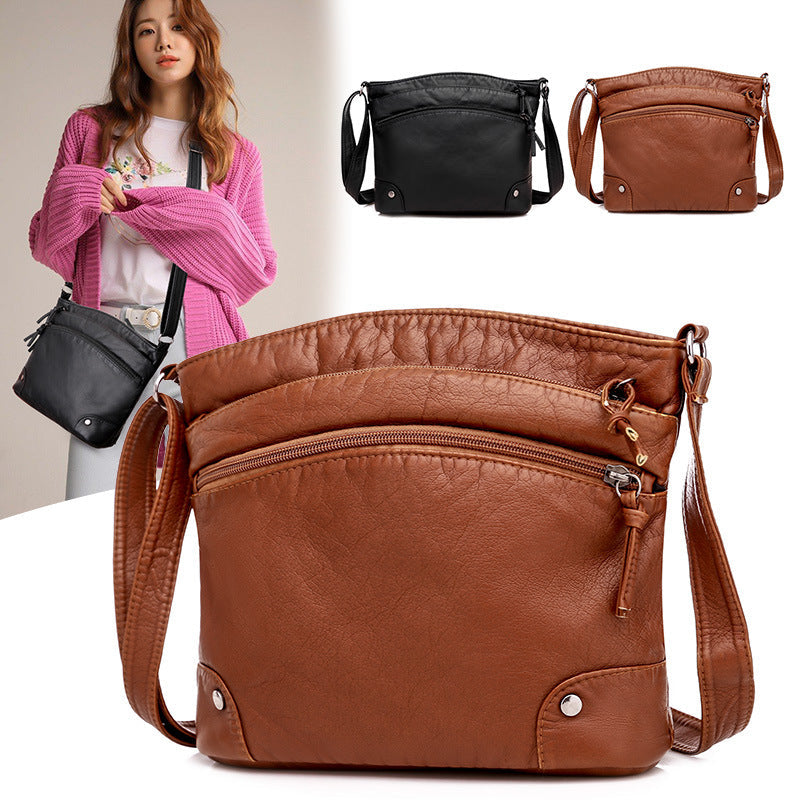 Retro small bag 2024 new style women's bag European and American trendy ladies shoulder bag casual simple messenger bag wholesale bag 