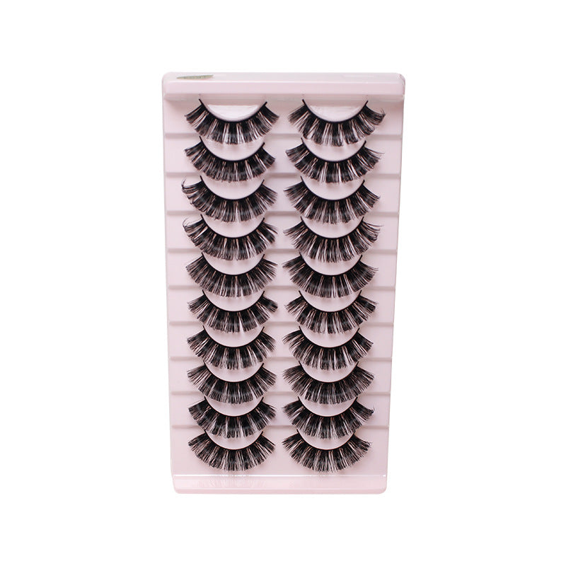 DINGSEN false eyelashes factory cross-border stable supply 10 pairs of DD holiday eyelashes Russian curling set