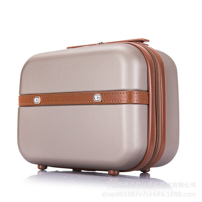 14 inch toiletry bag cosmetic case suitcase Korean retro small travel case female mini lightweight suitcase 