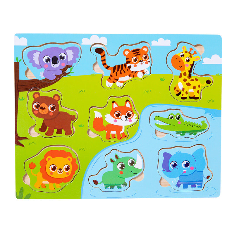 Children's enlightenment cognitive matching scene plane jigsaw puzzle digital fruit animal traffic early education educational toys