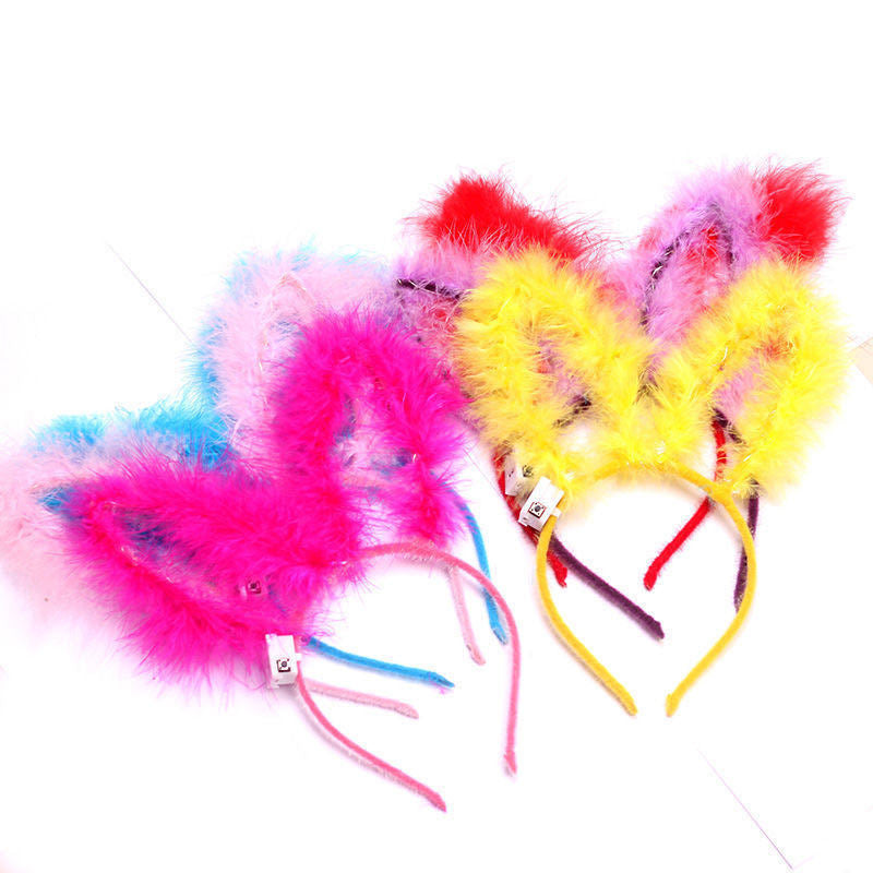 New luminous angel goose feather wreath feather flash headdress net celebrity night market push scan code small gifts wholesale