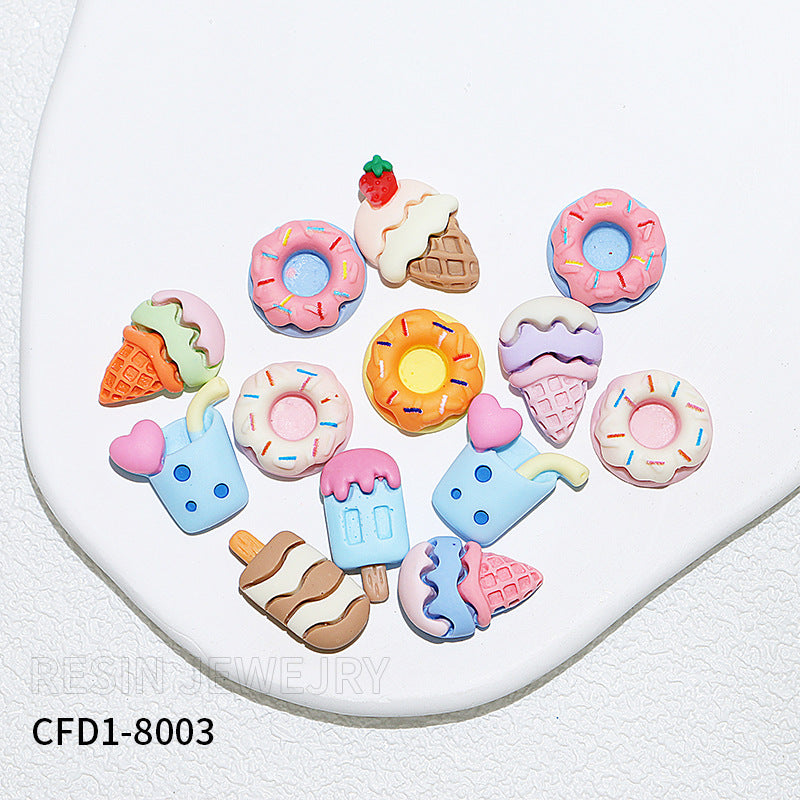 2024 new cross-border soft clay cartoon nail accessories resin mixed patch Japanese style hot sale