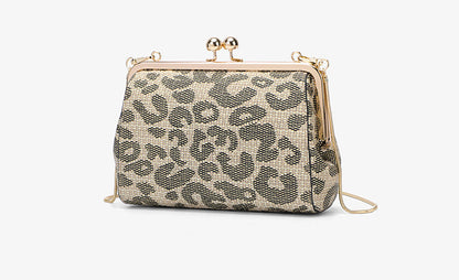 PERFECT FOR YOU European and American shoulder messenger bag retro leopard print high-end niche bag female large capacity 