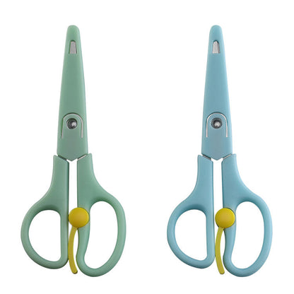 Two-yuan store department store stainless steel scissors children's scissors with sleeve student scissors baby food stationery small scissors