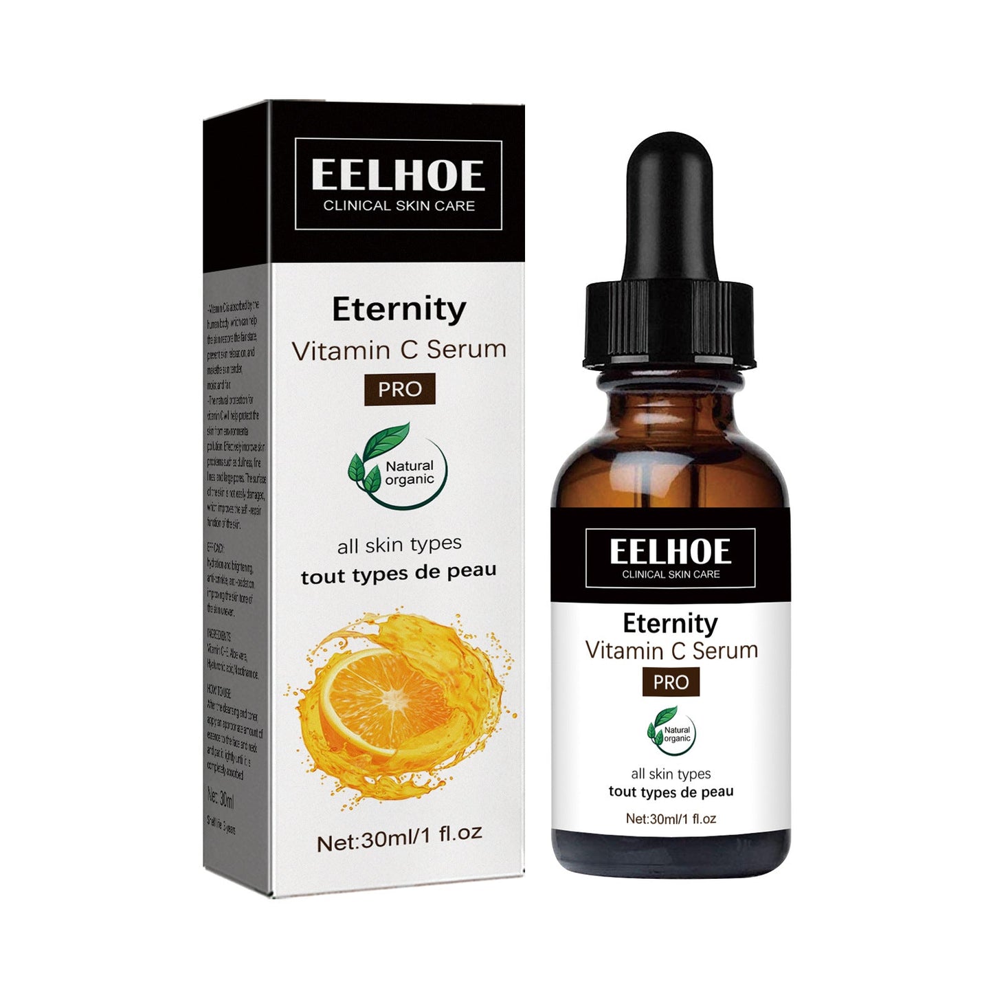 EELHOE Vitamin C serum essence fades fine lines, tightens skin, moisturizes, nourishes, and anti-wrinkle facial essence 