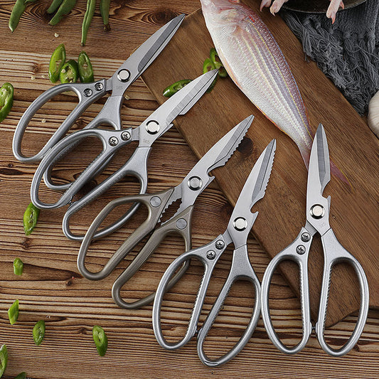 Hot sale stainless steel kitchen scissors multifunctional barbecue food chicken bone scissors Japanese style strong aluminum handle scissors SK5 scissors