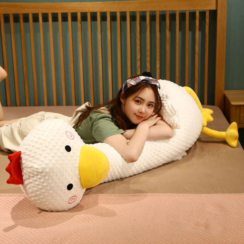 Plush toy doll cute big goose doll bean plush white duck long pillow baby sleeping comfort doll