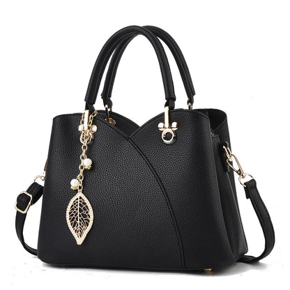 2024 new style ladies' bags, fashionable and versatile, trendy solid color stitching, soft leather handbag, messenger bag 