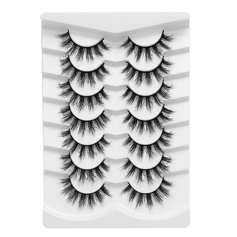 Dingsen false eyelashes factory cross-border stable supply 7 pairs of false eyelashes DSD series short fried hair