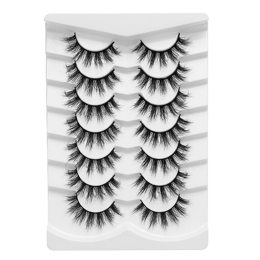 Dingsen false eyelashes factory cross-border stable supply 7 pairs of false eyelashes DSD series short fried hair