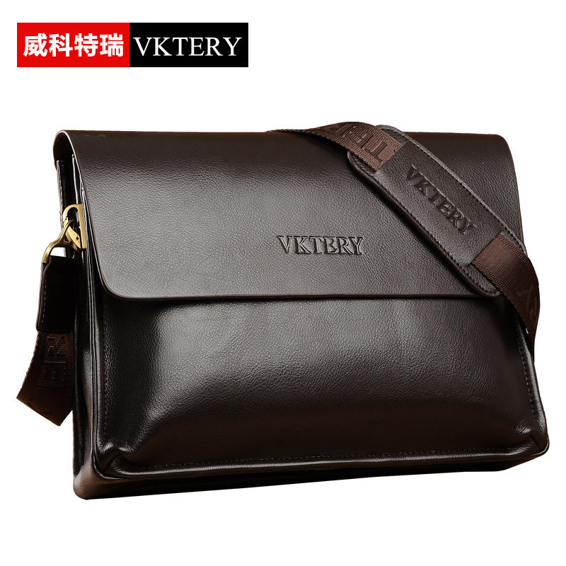 Weiketui Men's Bag Shoulder Bag Crossbody Bag Business Casual Bag កាបូបបុរសស្បែកទន់