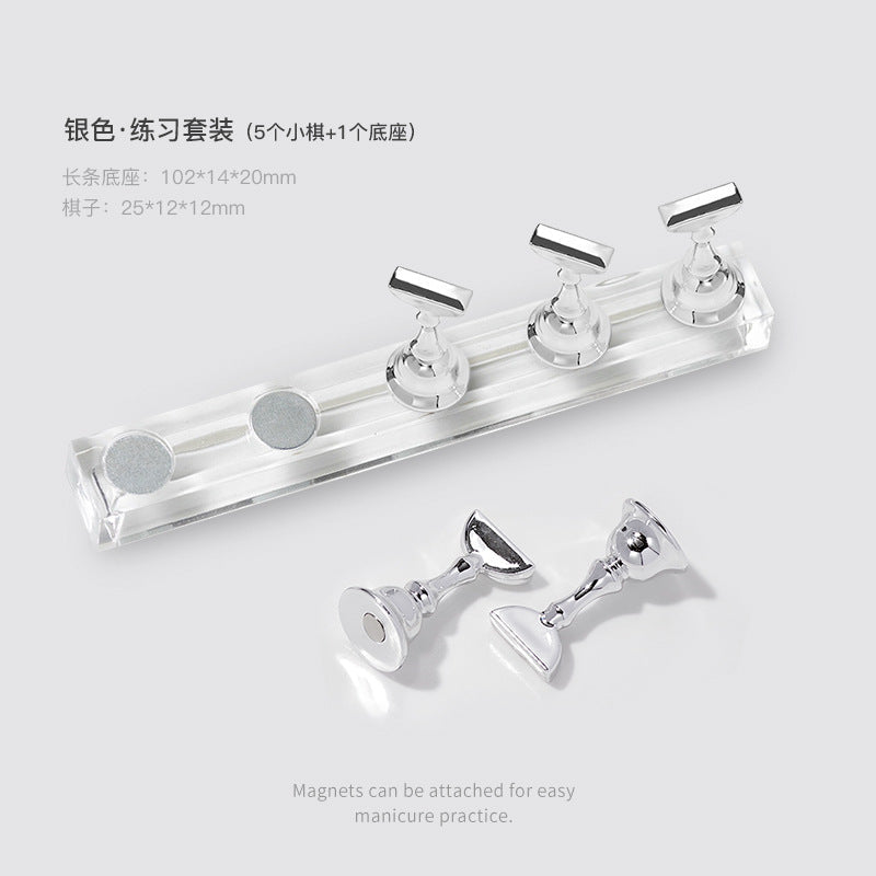 Japanese nail art practice nail plate support nail support base acrylic chess piece base nail art work display practice stand