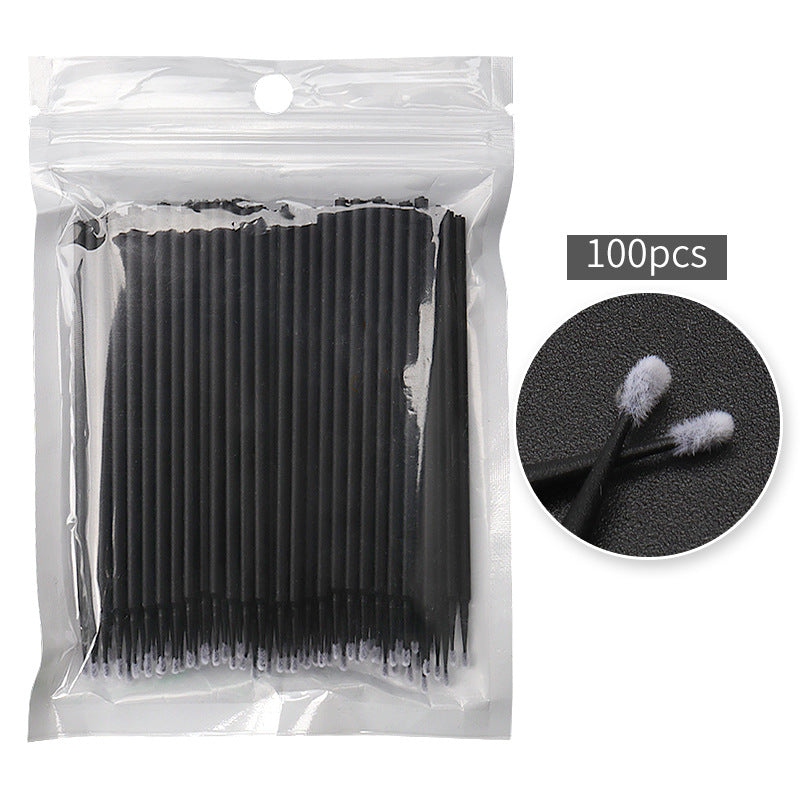 Wholesale grafting eyelash removal cotton swabs cosmetic cleaning cotton swabs cleaning cotton swab sticks multi-color bag 100 pcs