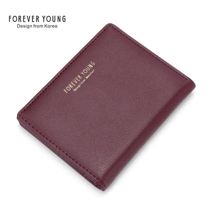 forever young short wallet women's multi-card slot coin purse ultra-thin simple ladies wallet solid color wallet 