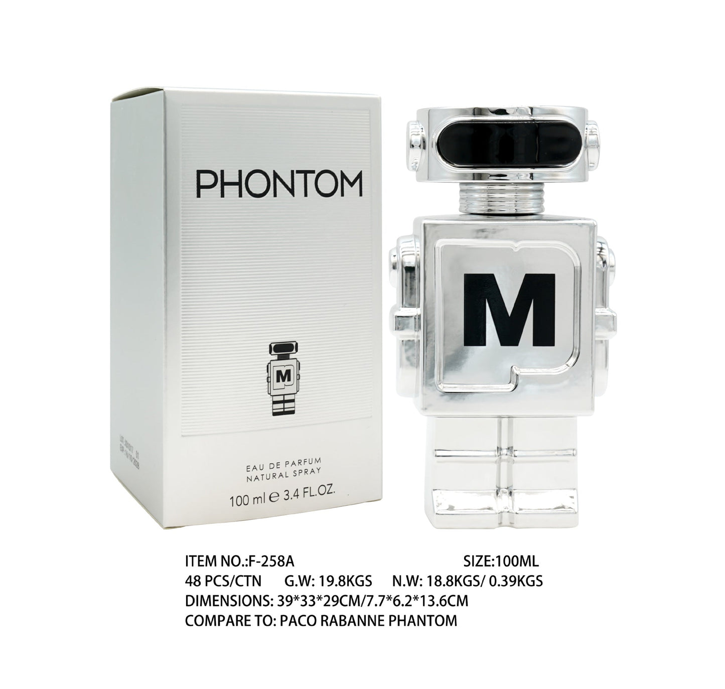 New Phantom Robot Men's Perfume 100ml Long-lasting Woody Tone Cross-border Southeast Asian Affordable Fragrance 