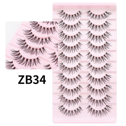 DINGSEN false eyelashes factory cross-border single fish line stem segmented eyelashes net red fox series one-piece eyelashes