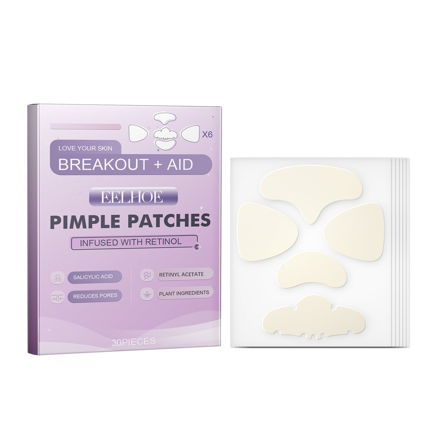 EELHOE Cheek acne patch salicylic acid anti-acne fade acne marks acne closed mild cleansing acne patch 